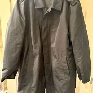 Men's Black Nylon Pea Coat